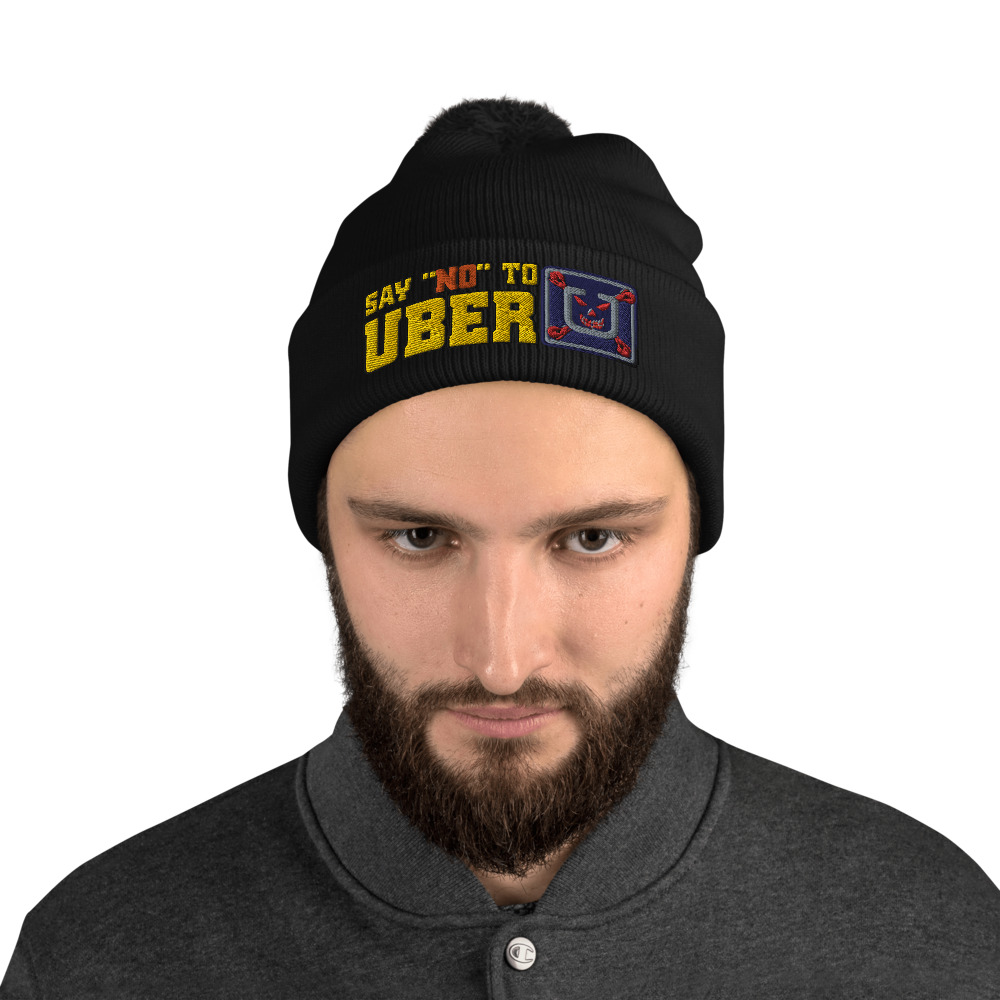 “SAY NO TO UBER – v1” Embroidered Pom-Pom Beanie