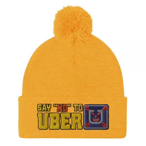 “SAY NO TO UBER – v1” Embroidered Pom-Pom Beanie - Image 11