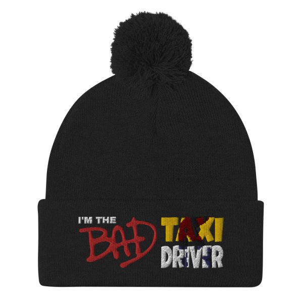 “I’M THE BAD TAXI DRIVER” Embroidered Pom-Pom Beanie - Image 2