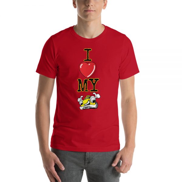"I LOVE MY TAXI" Premium Dark Color T-Shirt - Image 11