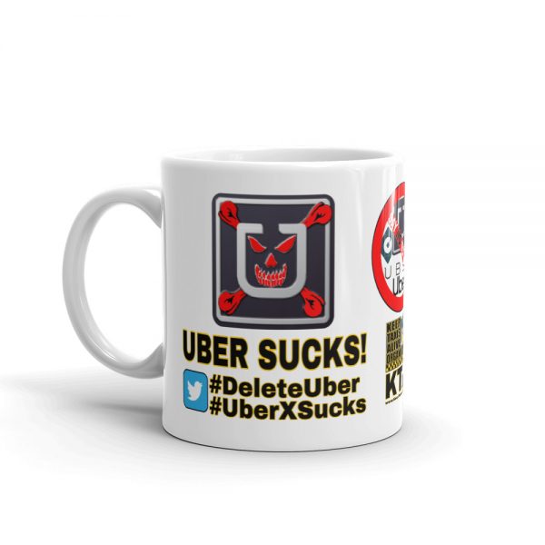 “UBER SUCKS!” Premium Glossy White Mug - Image 3
