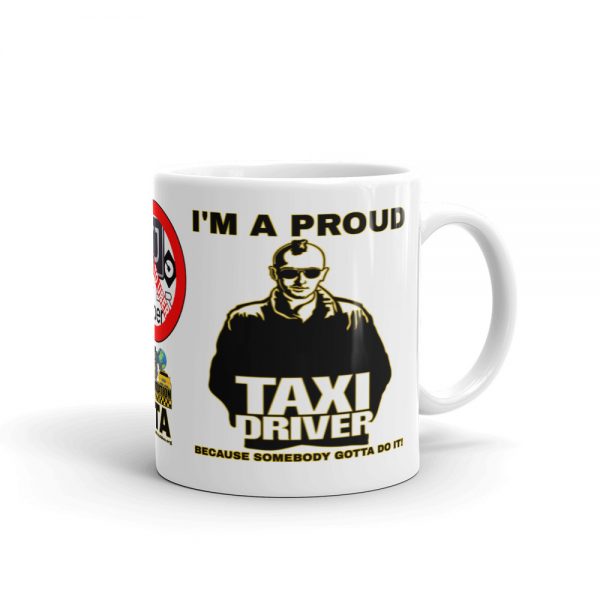 “I'M A PROUD TAXI DRIVER” Premium Glossy White Mug - Image 2
