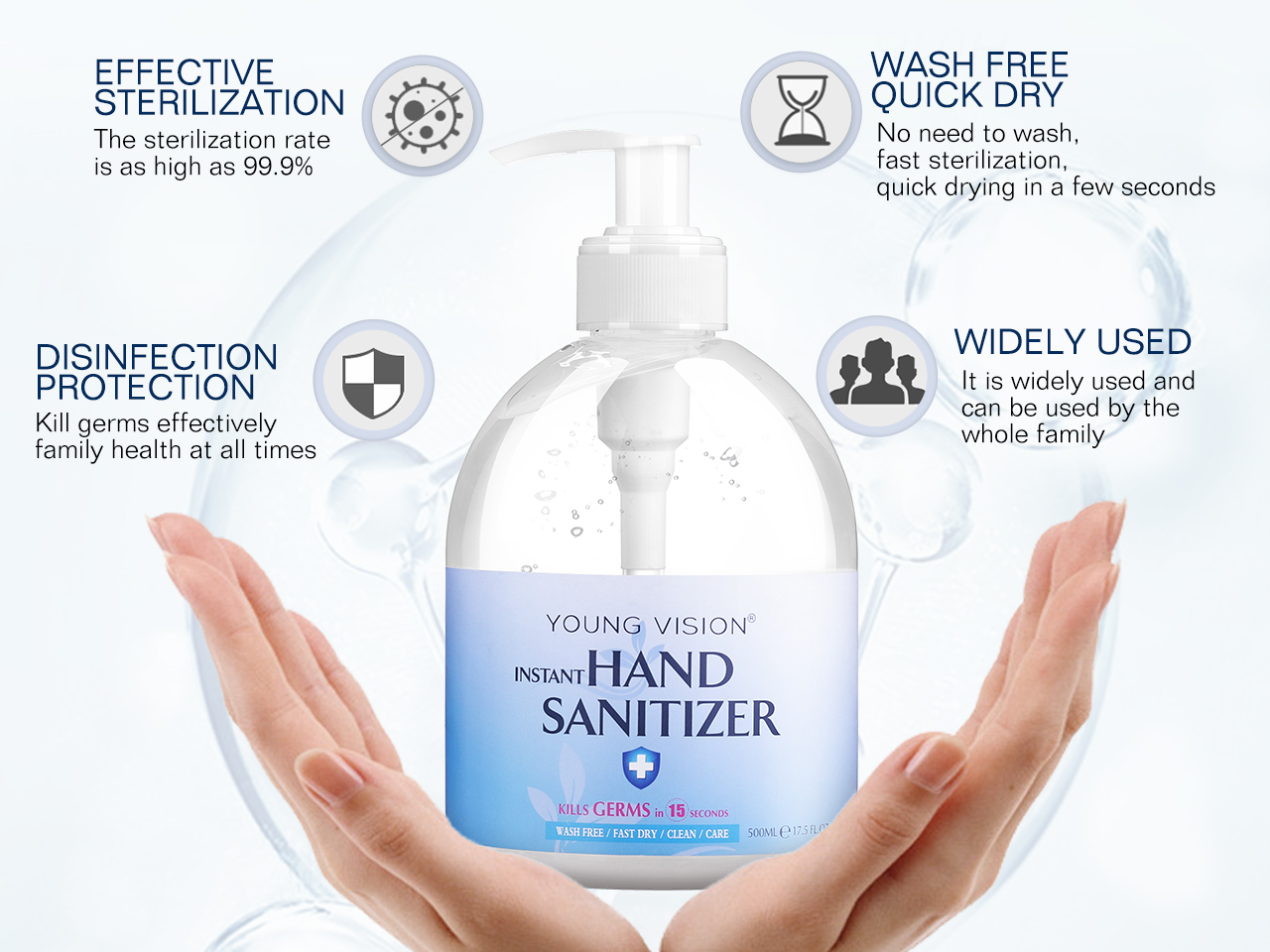 YOUNG VISION 70% Alcohol Quick-Drying Hand Sanitizer