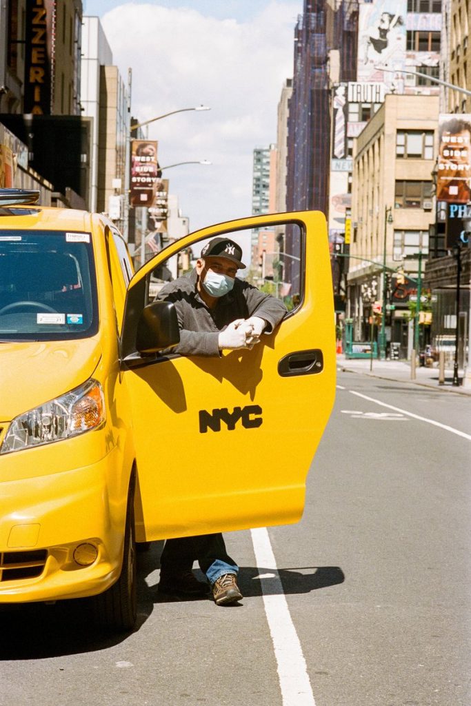 Mohamed Eleissawy, 63, Taxi Driver, Manhattan. The father of three has been a taxi driver for about 30 years. He’s gone from working five days a week to three since the lockdown started, often only giving four or five rides a day. After every stop, he wipes down the seat belts, doors and credit-card machine. “I love Manhattan, but I feel bad for Manhattan,” he says.