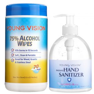 YOUNG VISION Hand Sanitizer & Alcohol Wipes (2 in 1 Pack)