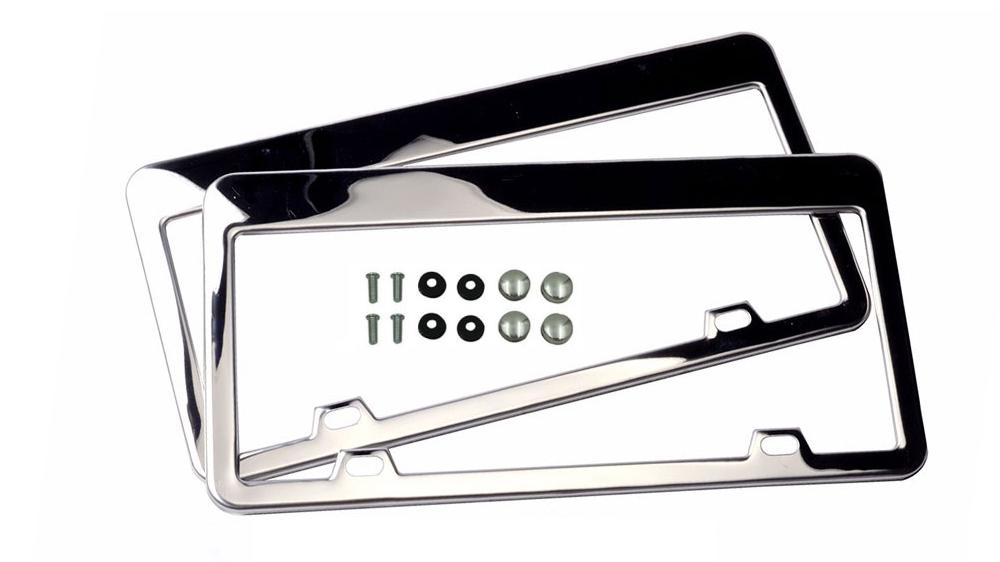 Premium Stainless Steel License Plate Frame (2PCS)