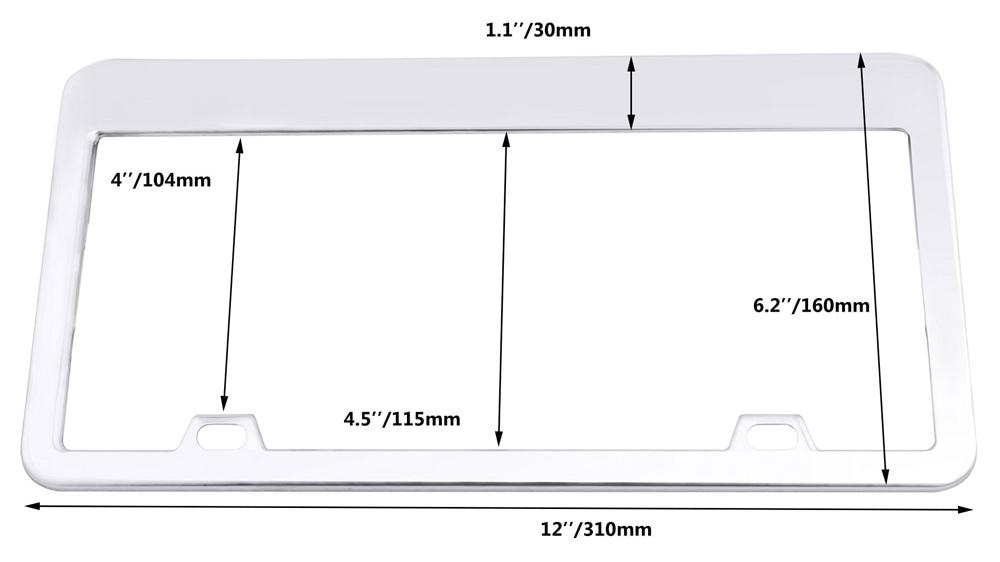 Premium Stainless Steel License Plate Frame (2PCS)