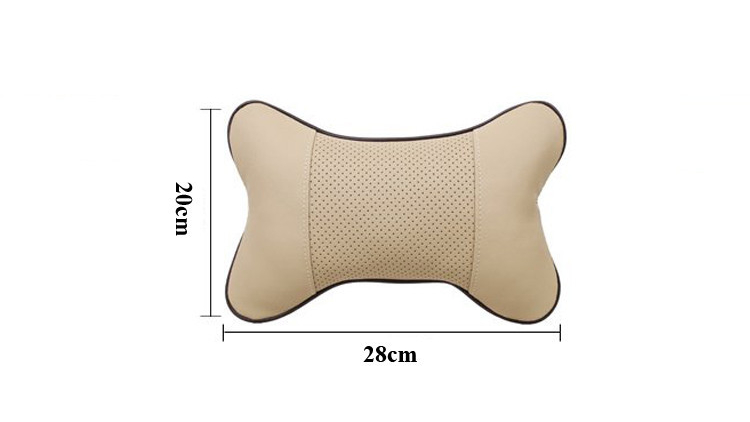 DERMAY Premium PU Leather Car Headrest Pillows (2PCS)