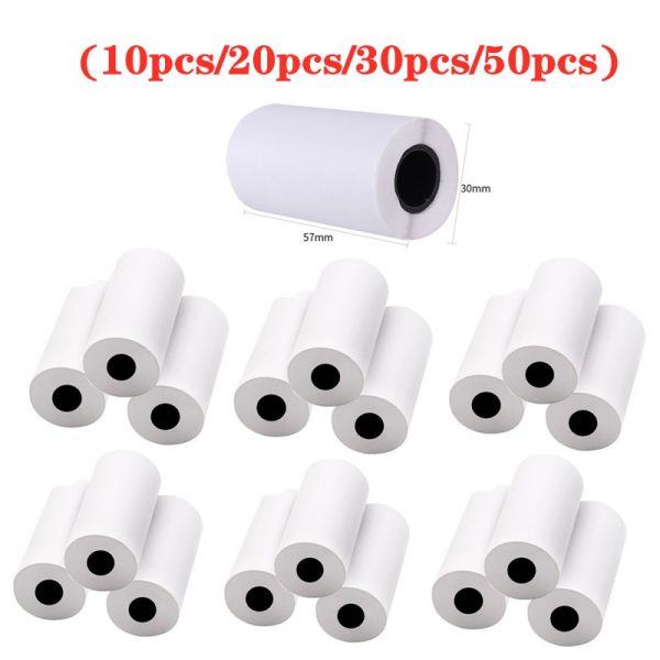 57 x 30mm Premium Thermal Printing Paper Rolls for Portable Mini Wireless Thermal Printers