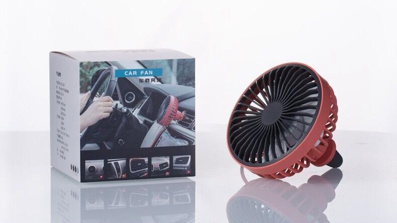 OLEVO Rotatable Car Air Vent USB Cooling Fan w/ Speed Control & LED Light