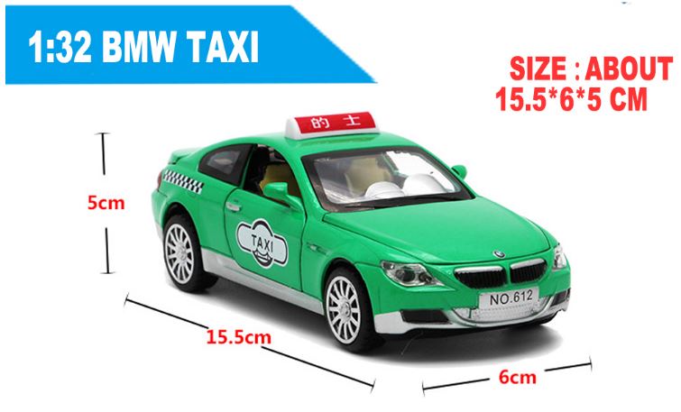 Collectable Replica Bmw Taxi Model And Pull Back Toy Car With Music & Lights