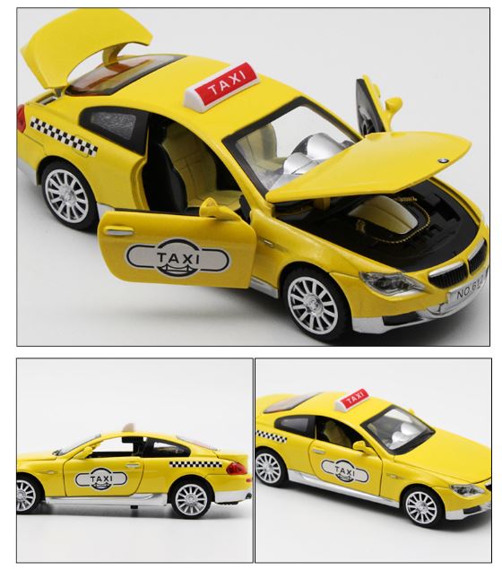 Collectable Replica Bmw Taxi Model And Pull Back Toy Car With Music & Lights