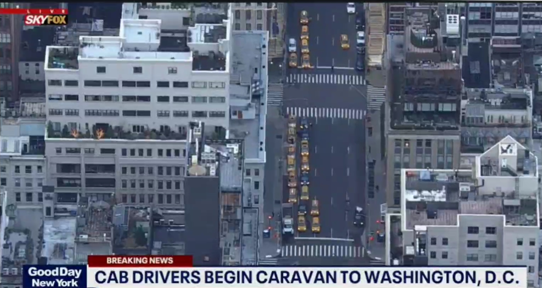 Yellow cab caravan heads to Washington to plead for pandemic aid