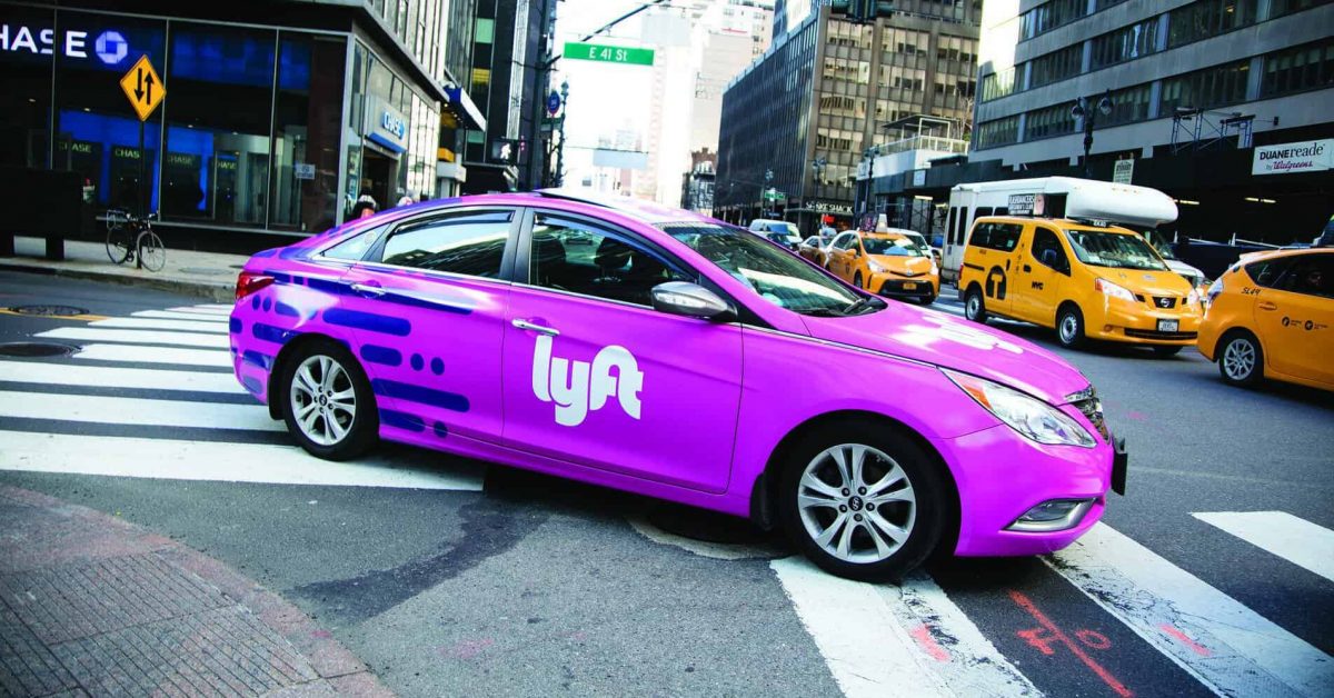 A Lyft car